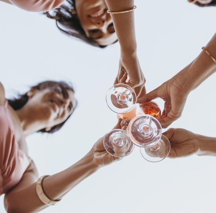 Guests raising a toast